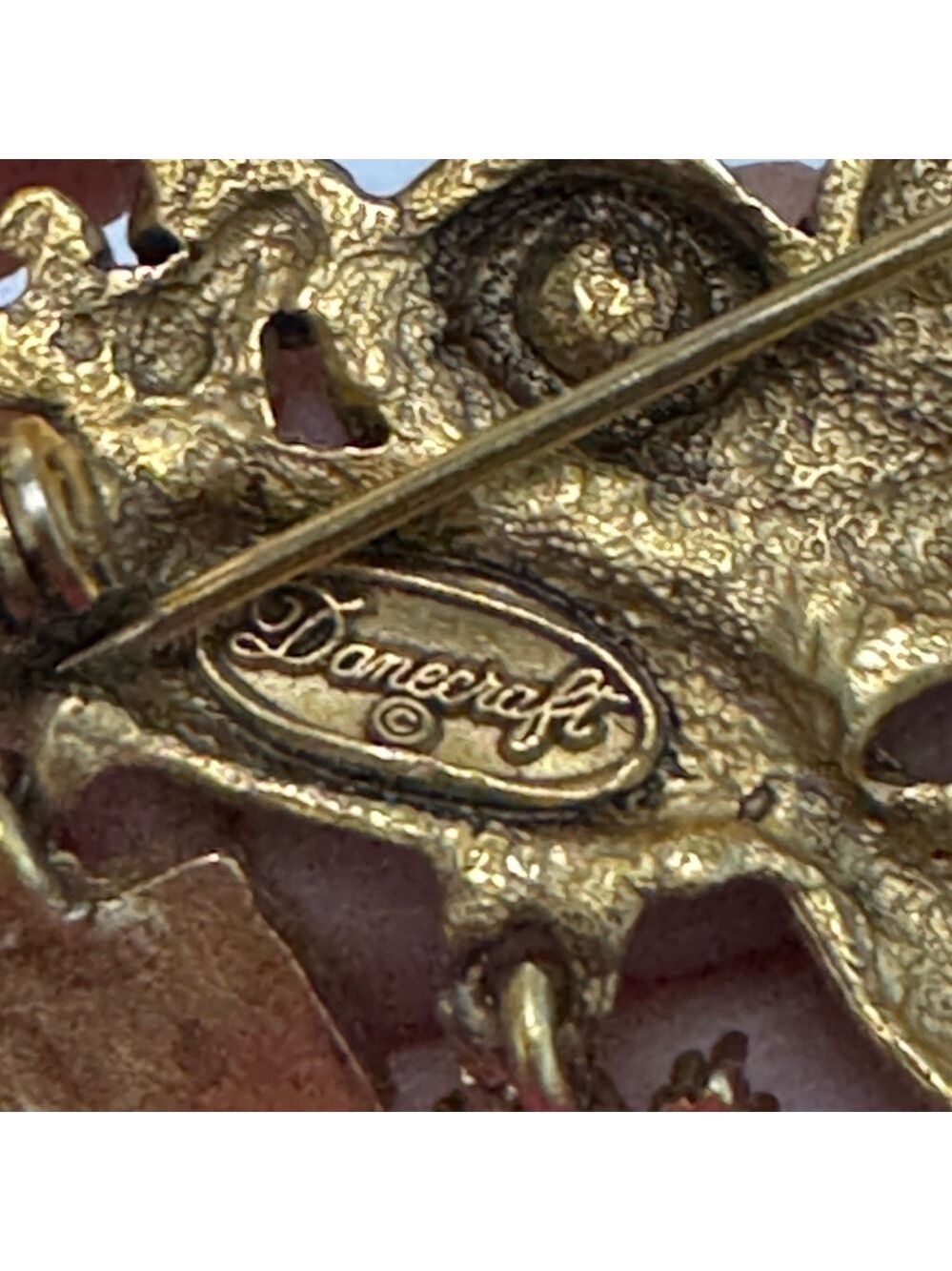 Vintage Danecraft I Love Baking Gold Tone Lapel Brooch with Charms. - Picture 3 of 5